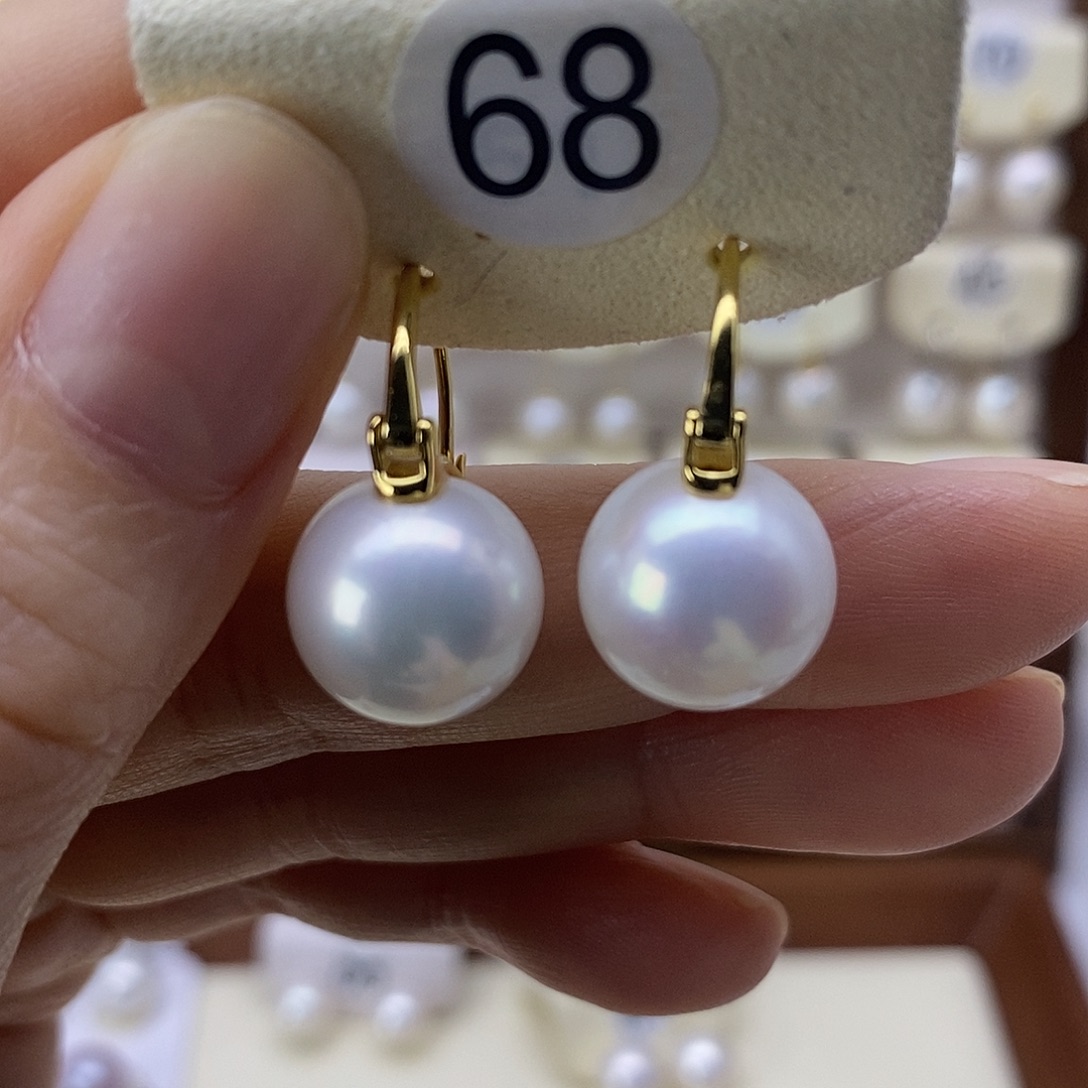 银S925镶嵌淡水珍珠耳饰
