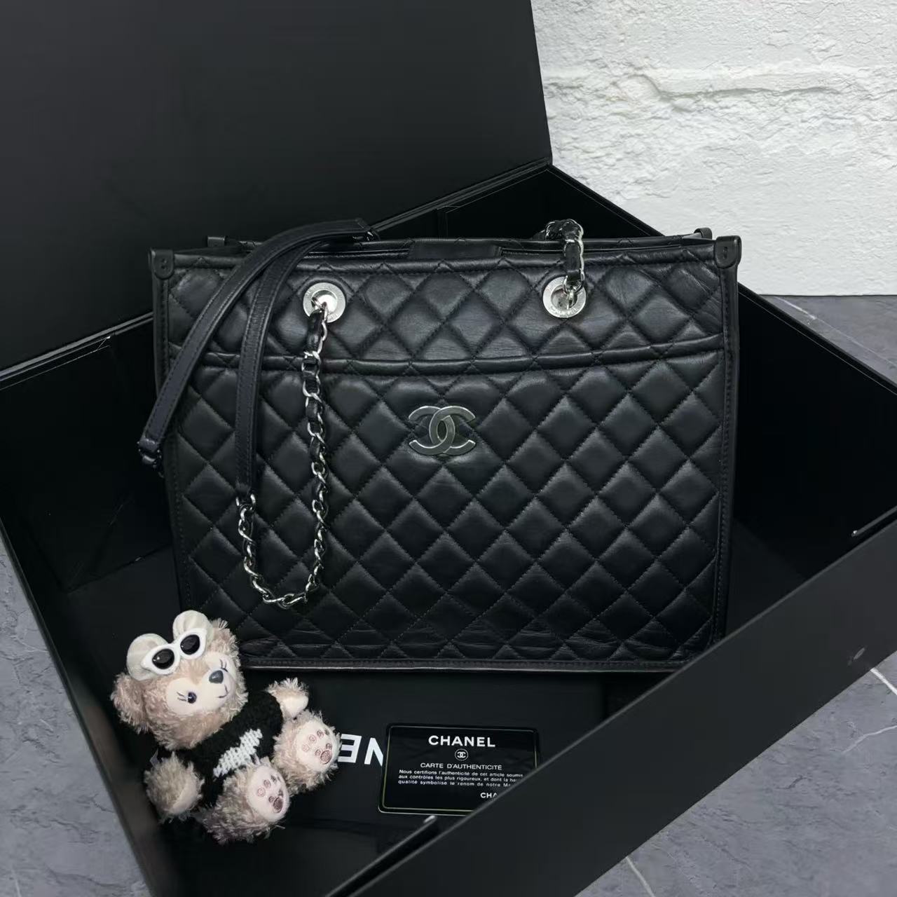 95新 Chanel/香奈儿 香奈儿黑银单肩1838/二奢包包