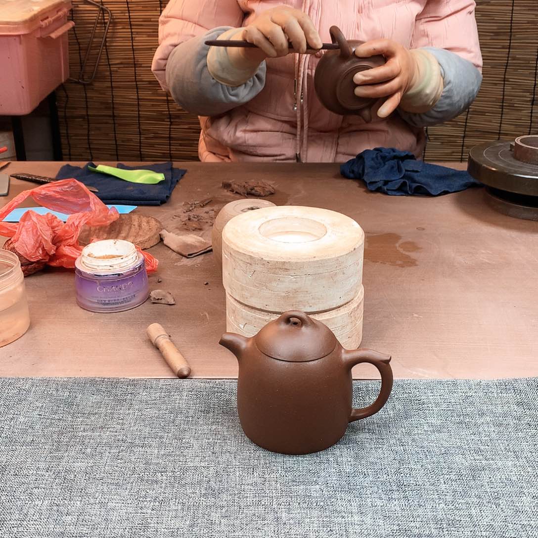 紫砂茶壶秦权 紫泥 240cc 周宜君