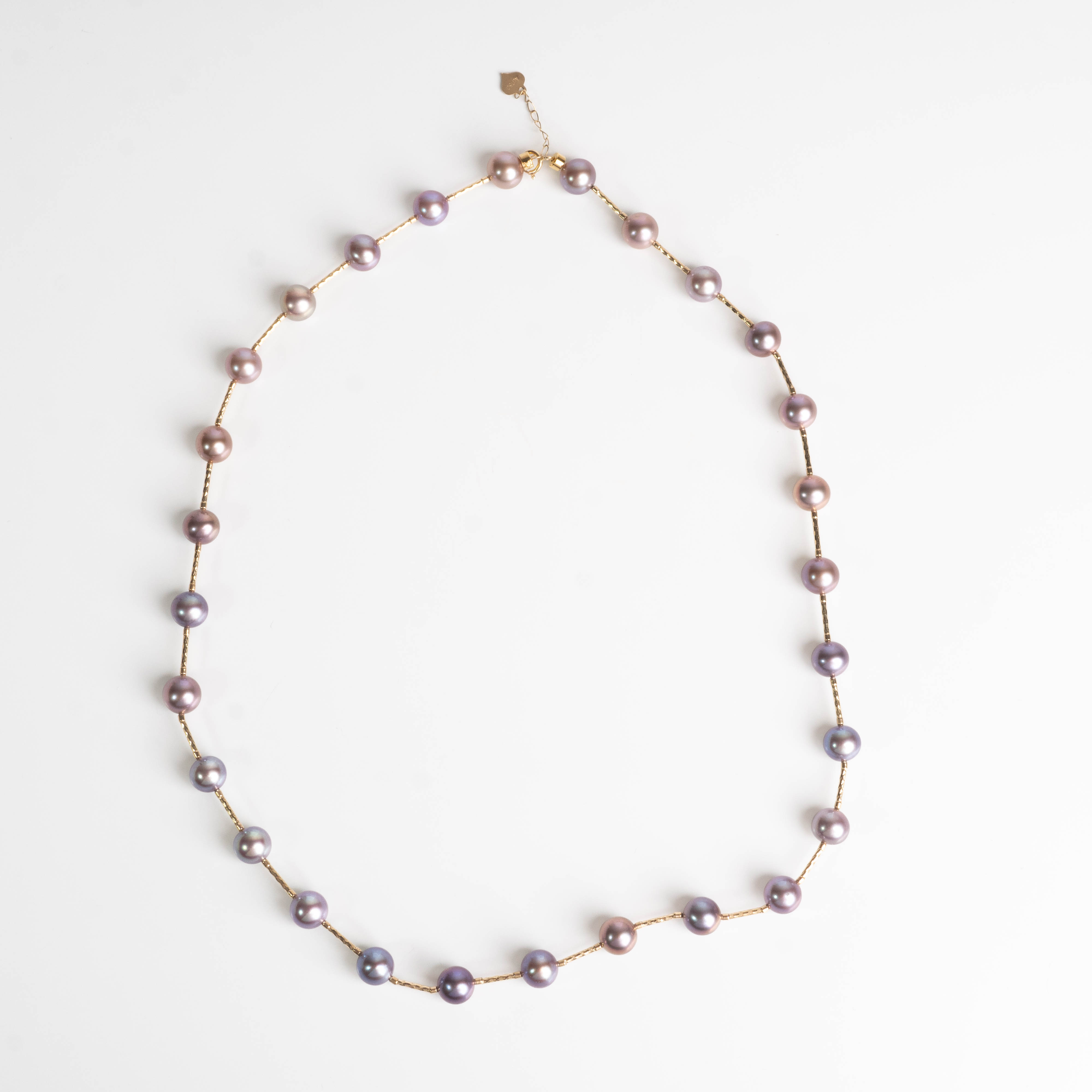 【大D】[翎羽]18金/近正圆妖紫超强光满天星项链/6-7MM