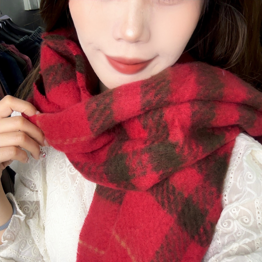 秋冬氛围感仿马海毛围巾