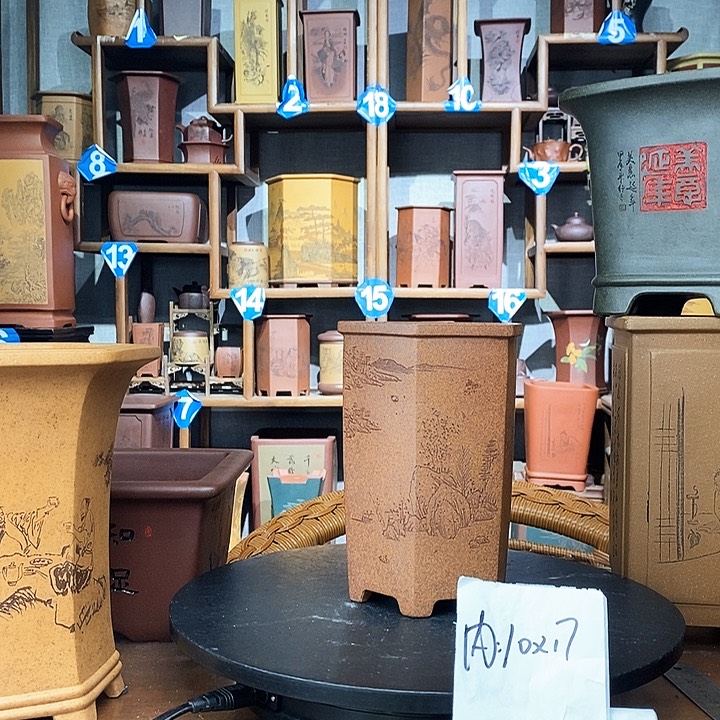 紫砂柴烧六方150