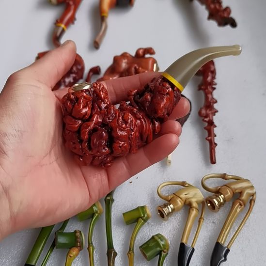 2***家贵州檬子木手把件烟具