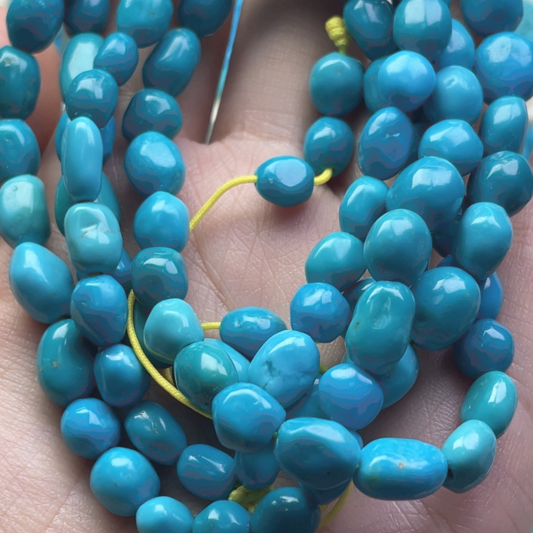 浪***仙绿松石足铂镶嵌天然原矿绿松石雕刻件