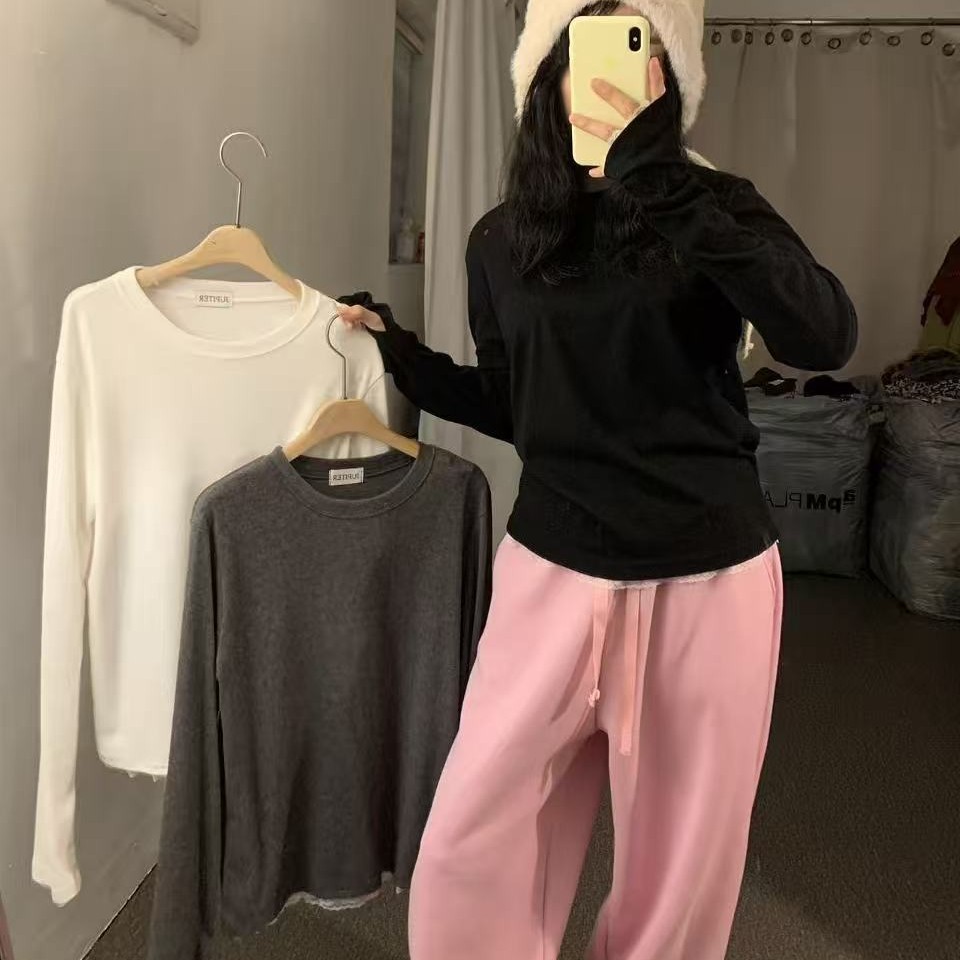 韩国东大门蕾丝边简单百搭T恤（不支持退换）