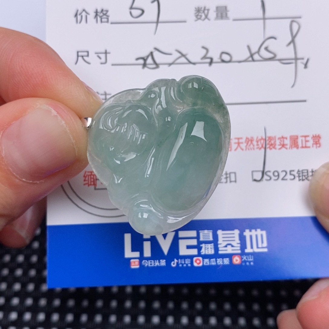 翡翠银S925镶嵌颈饰挂件