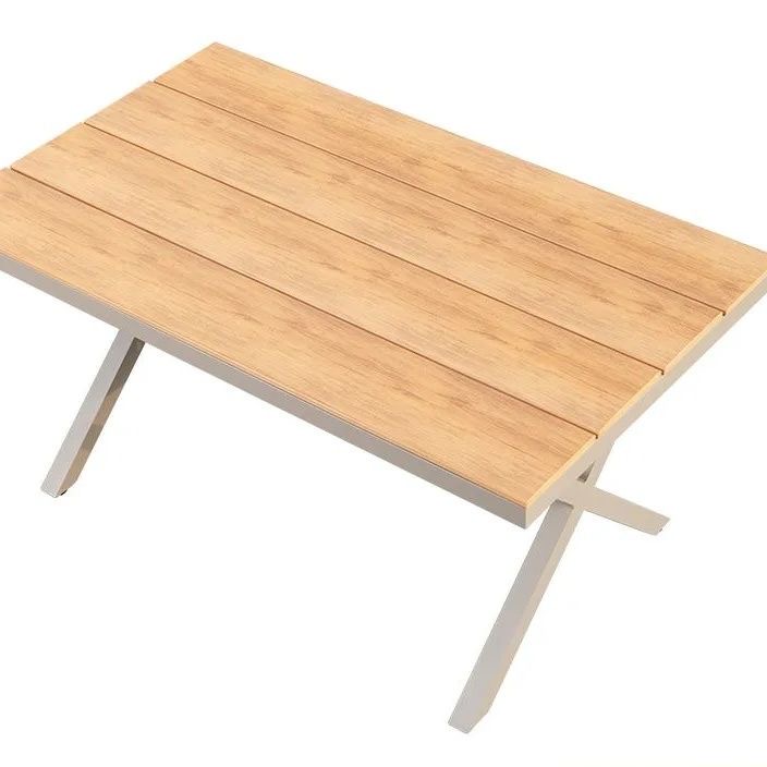 塑木桌大板桌编藤桌组合户外桌椅庭院