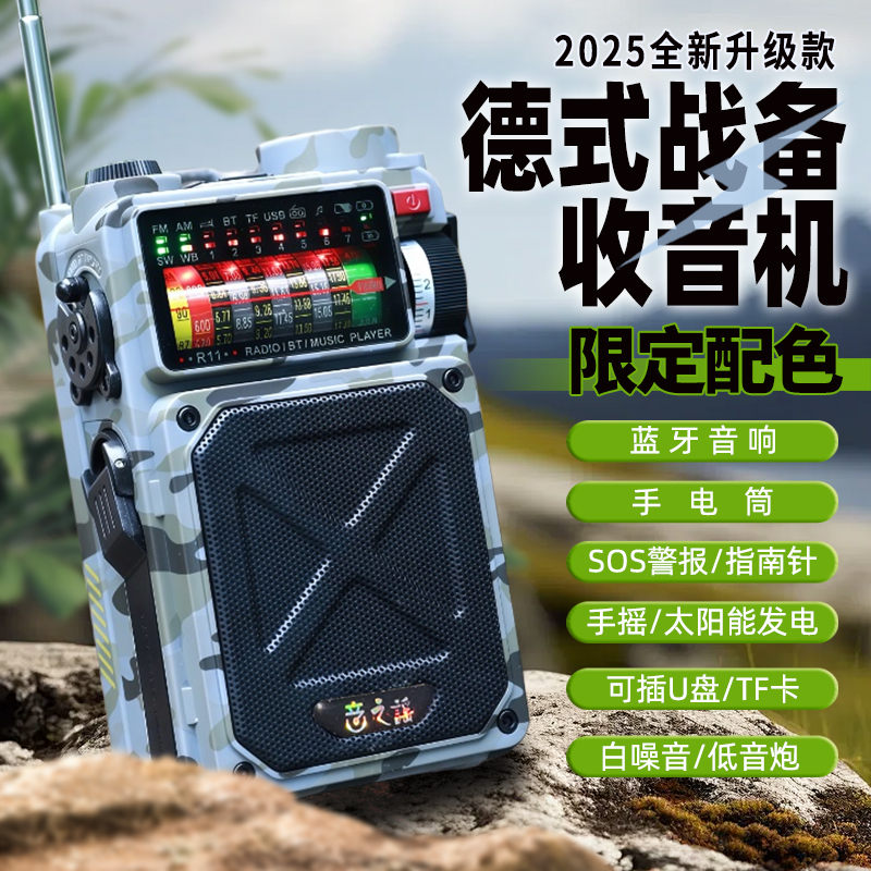 2025新款多功能应急太阳能发电大功率全波段收音机