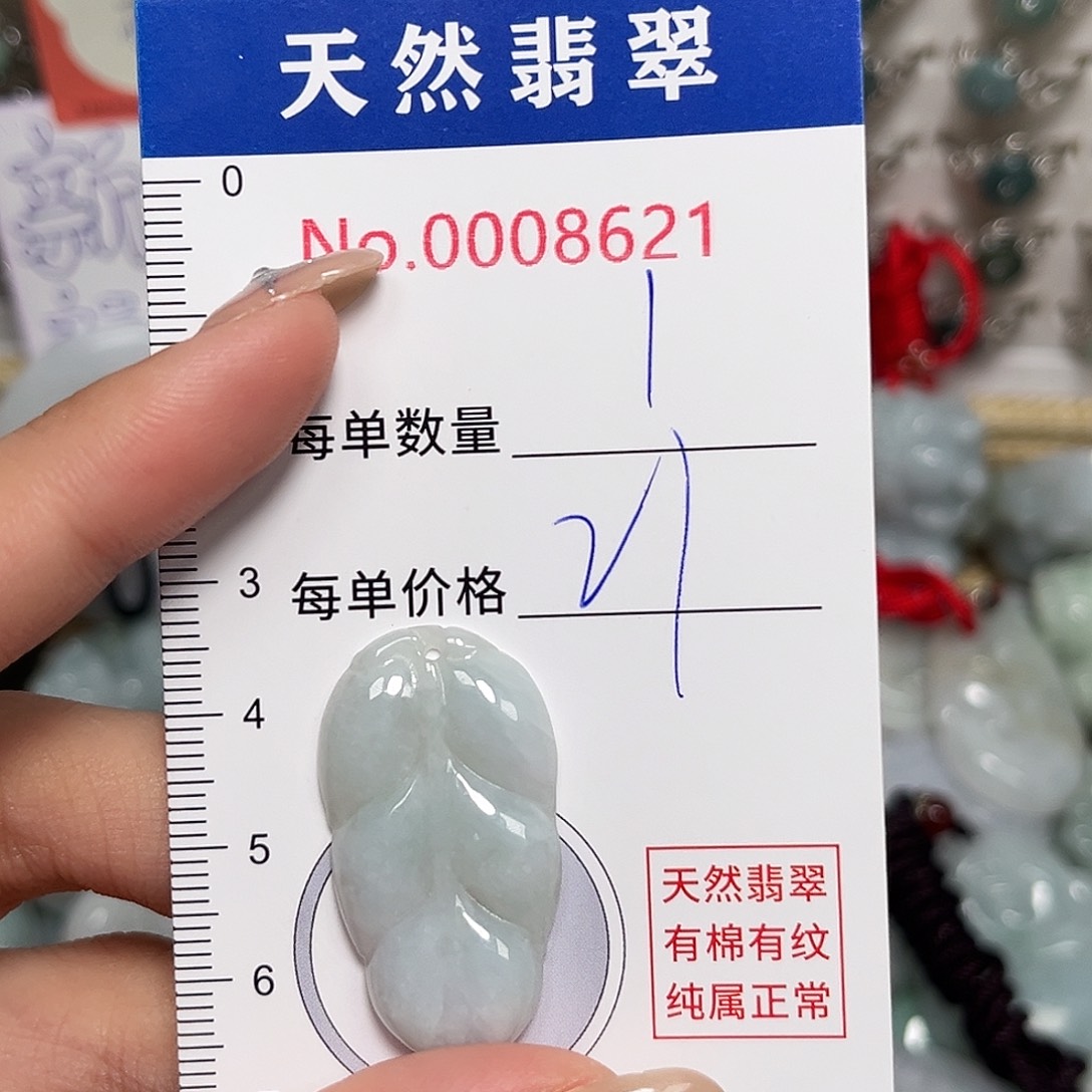 翡翠未镶嵌颈饰叶子