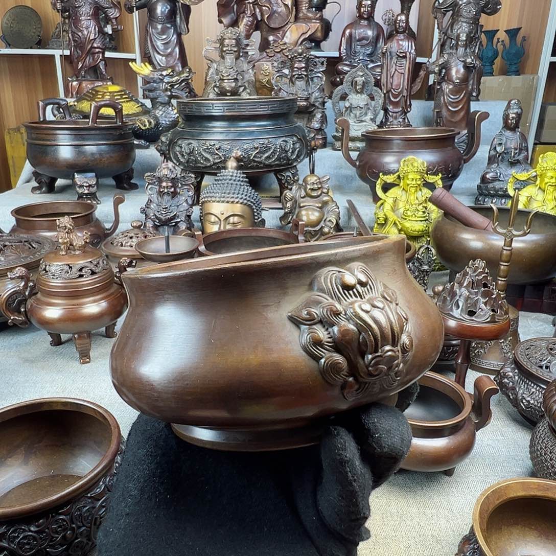 铜香炉铜摆件铜工艺品风水摆件