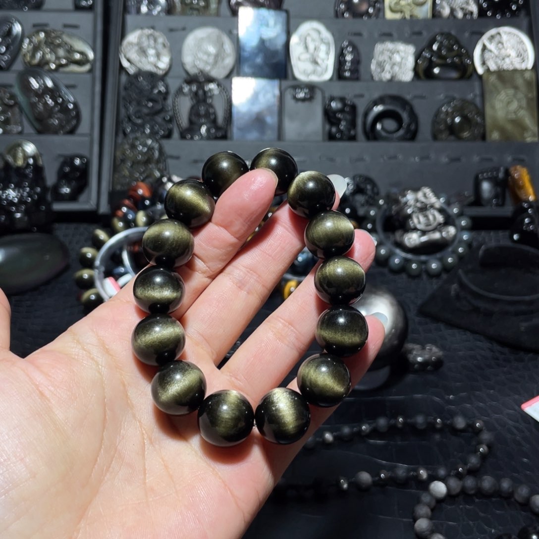 黑曜岩珠宝奇石未镶嵌如*