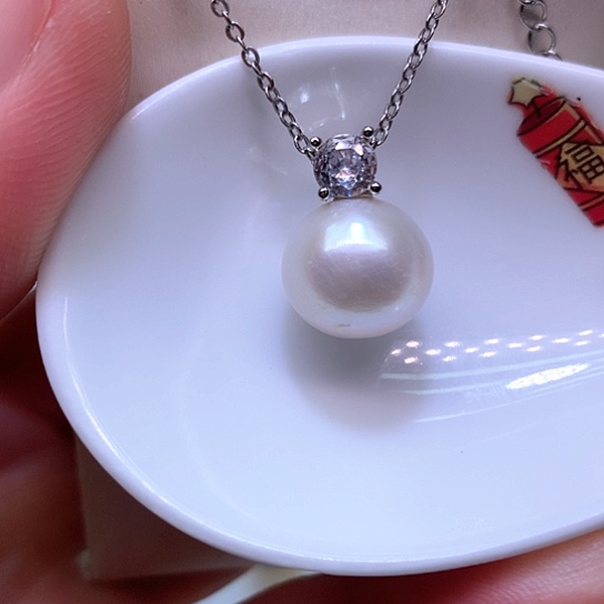 淡水珍珠耳饰银S925镶嵌