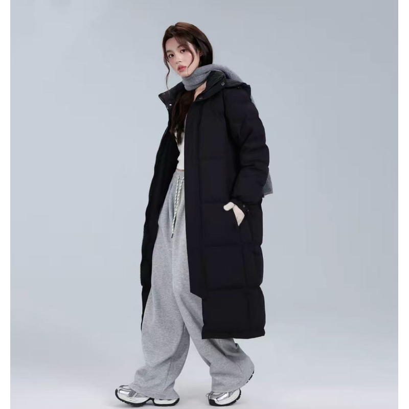 【真羽绒】【男女同款】大被子中戏长款白鸭绒羽绒服