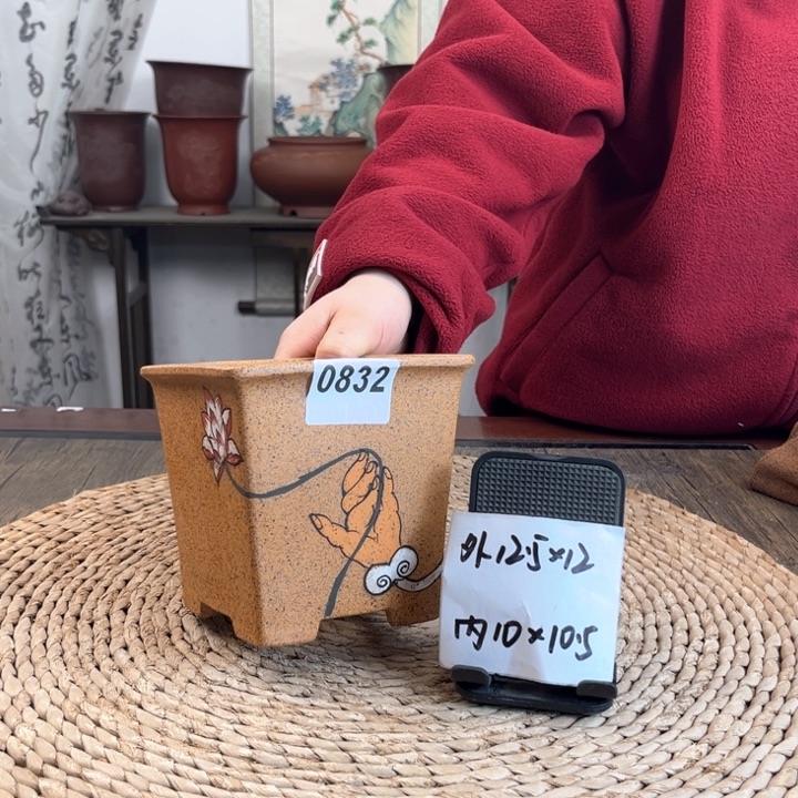 紫砂花盆柴烧小佛手0832