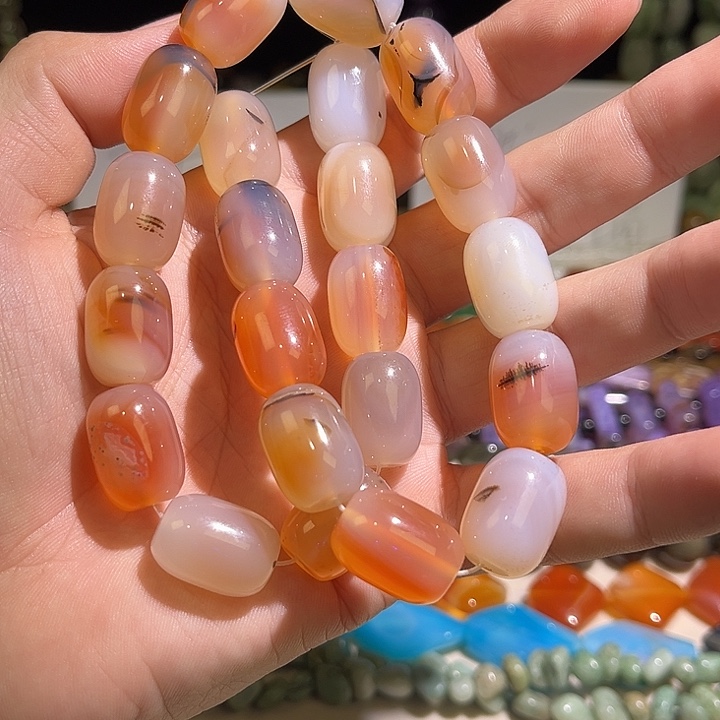 玛瑙/玉髓未镶嵌珠宝半成品粉玛瑙卡13*18mm