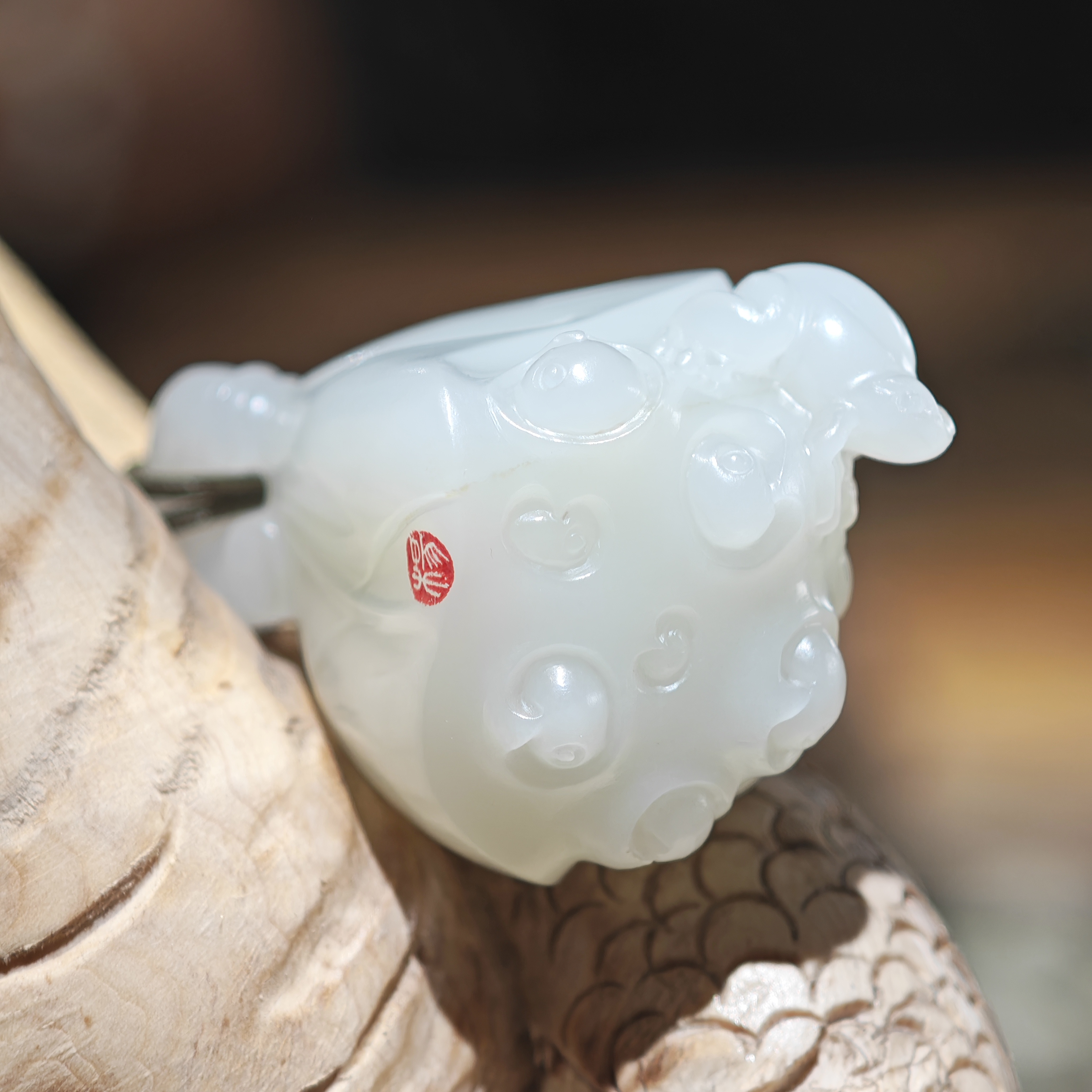 【米达姐和田玉】米达料莲蓬——手工精雕