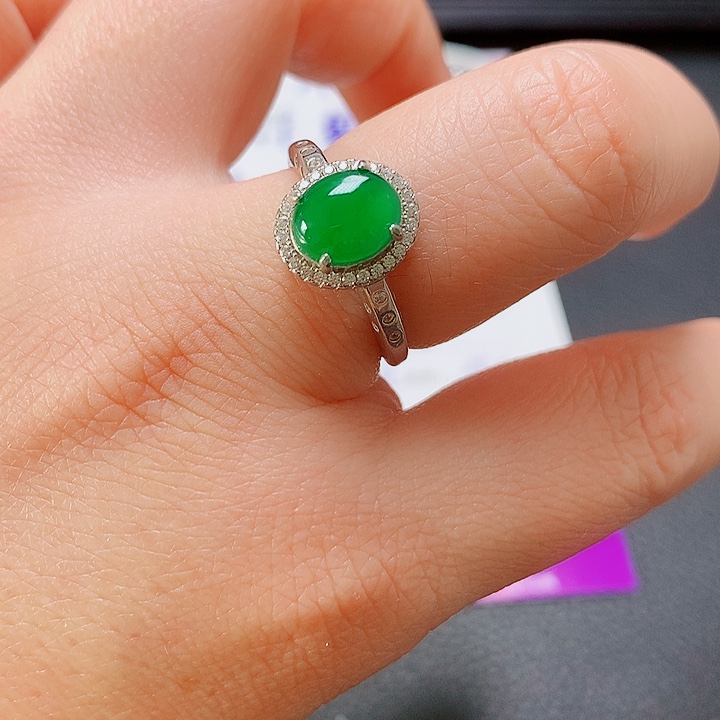 银S925镶嵌戒指翡翠