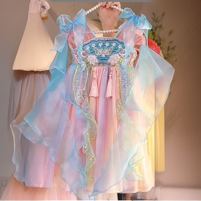 海宁3专属【玉扇】2025新款女童国风仙气中国风夏季汉服HFQ25123