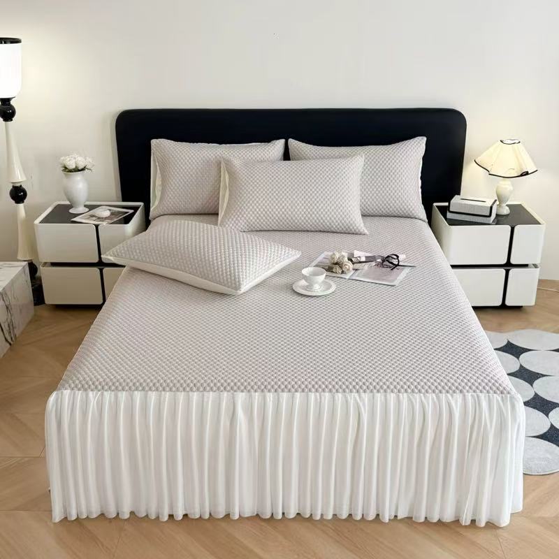 【李老师专属】【三晟SanSheng】冷感豆豆凉席床裙款三件套