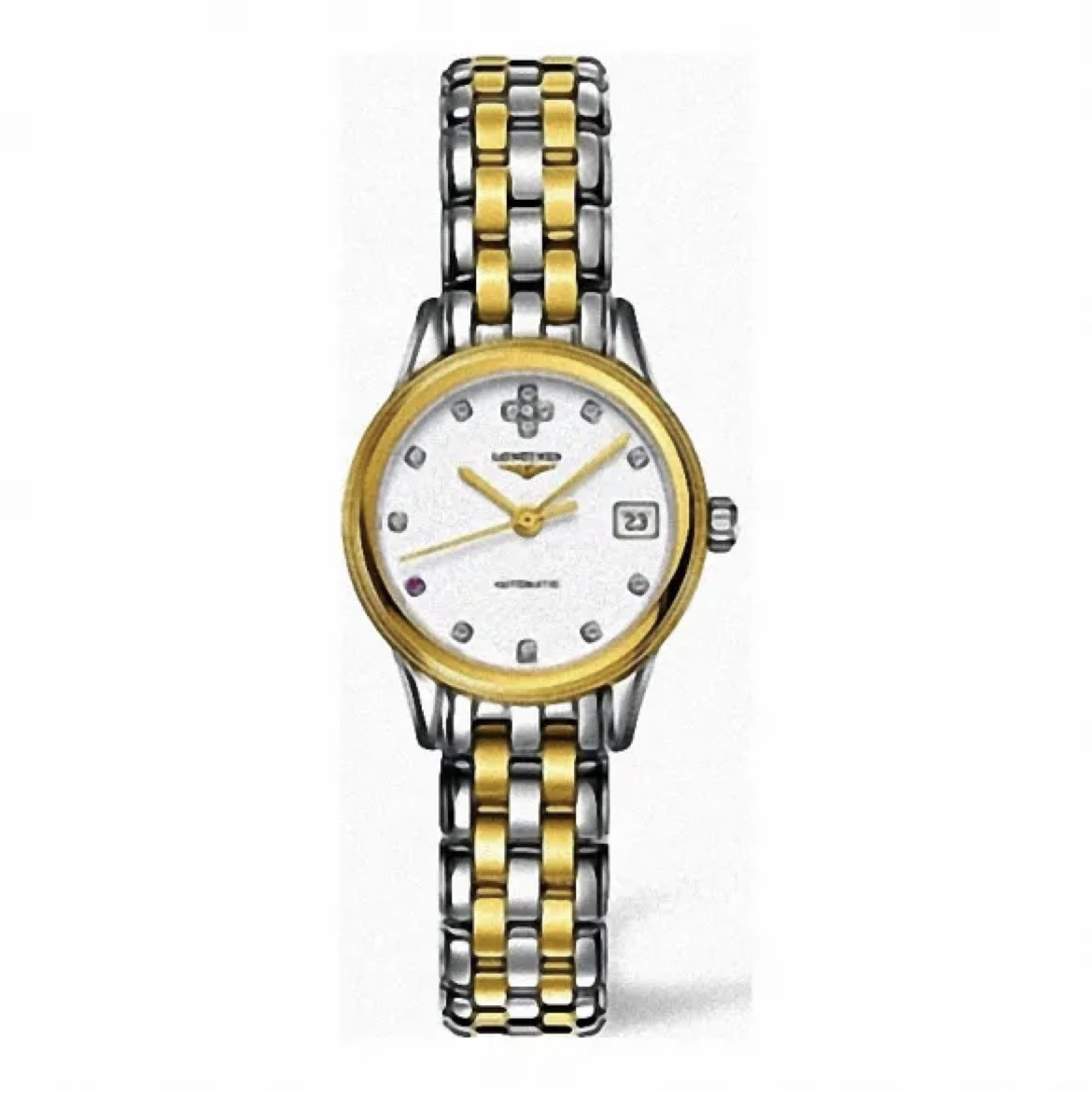99新 Longines/浪琴 【桔夕静文专属】军旗系列/26mm/白盘钻刻 红钻