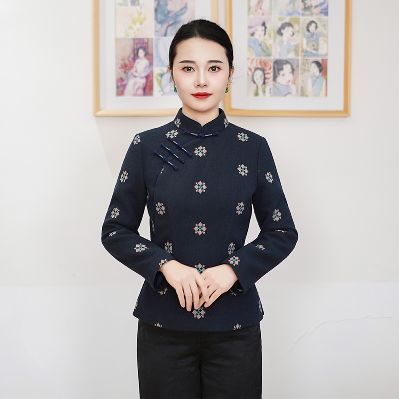 筠雅新中式国风冬季新款上衣民国复古显瘦斜襟唐装长袖女装26J027