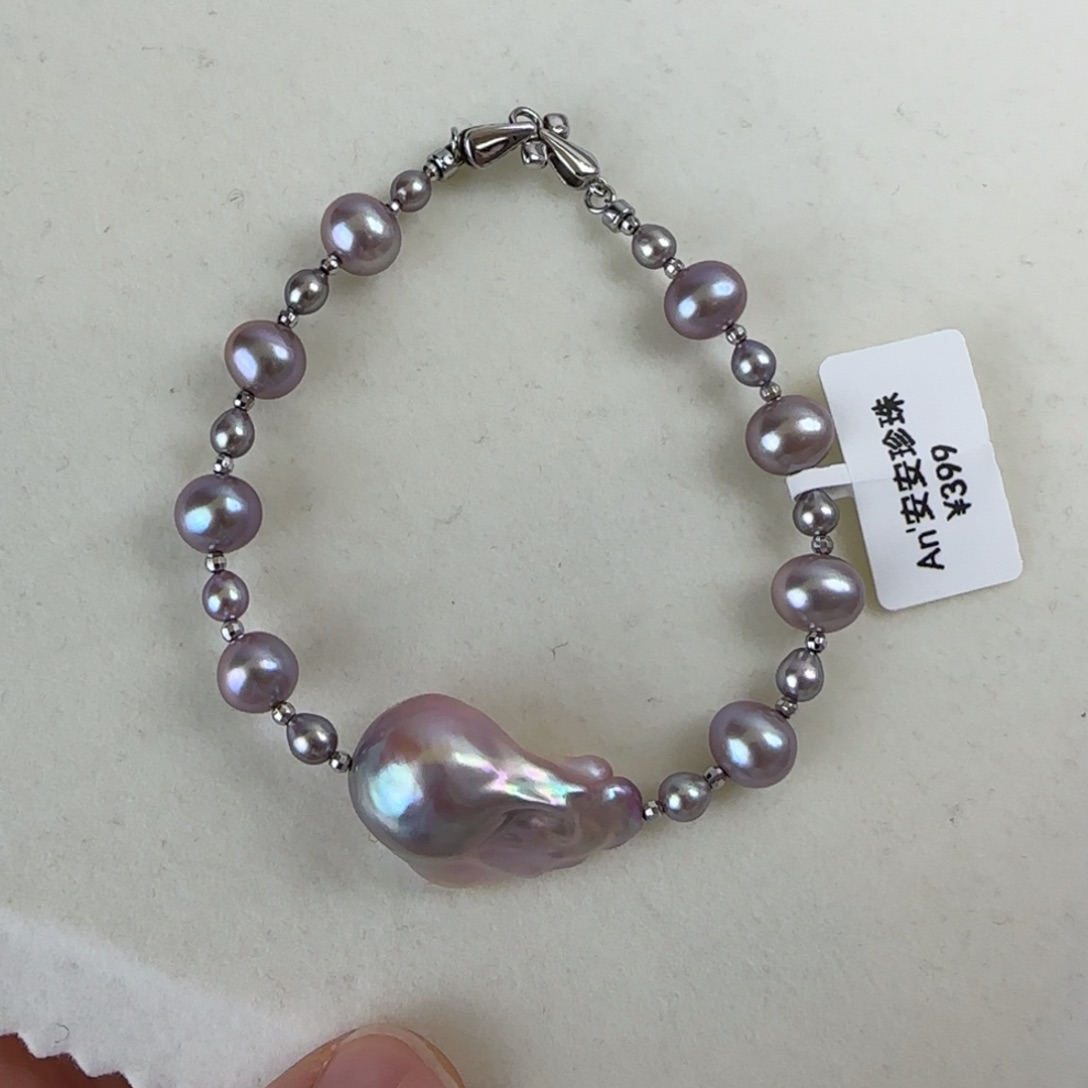 淡水珍珠手链银S925镶嵌