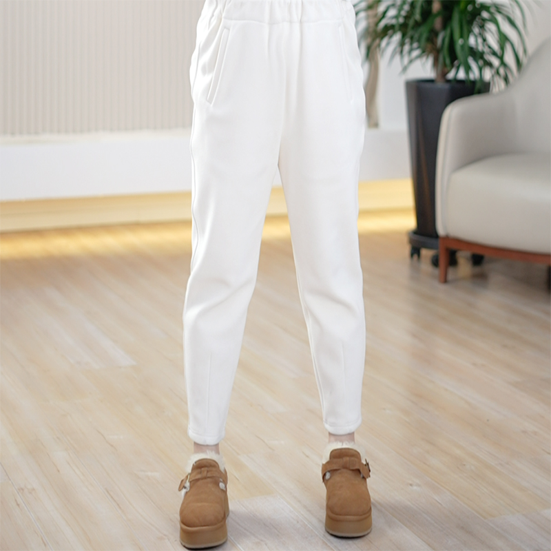 真德绒保暖防风裤松紧腰舒适百搭遮胯宽松大码弹力哈伦休闲裤子女