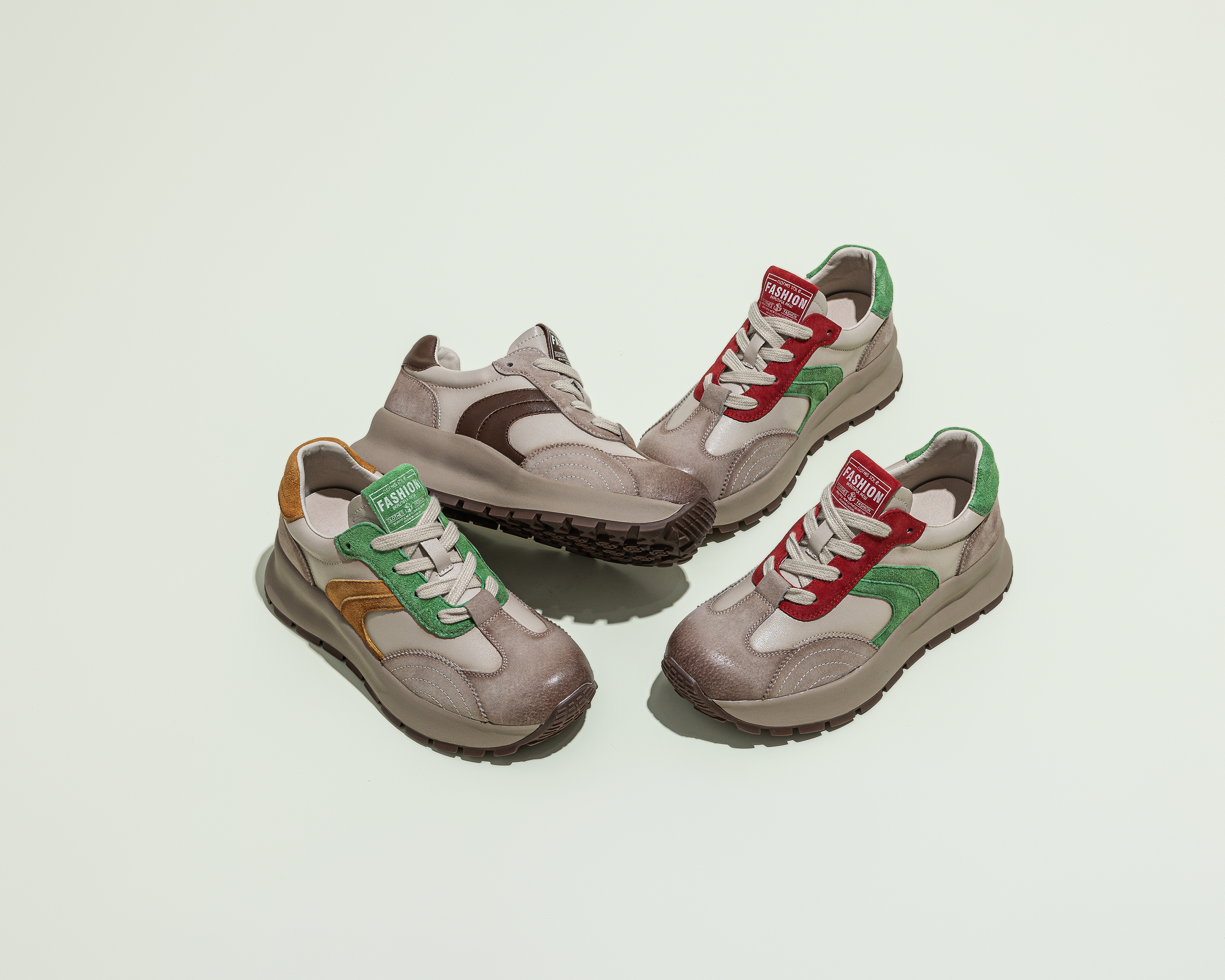 2025新款真皮时尚休闲鞋撞色搭配阿甘百搭复古运动鞋AY25705