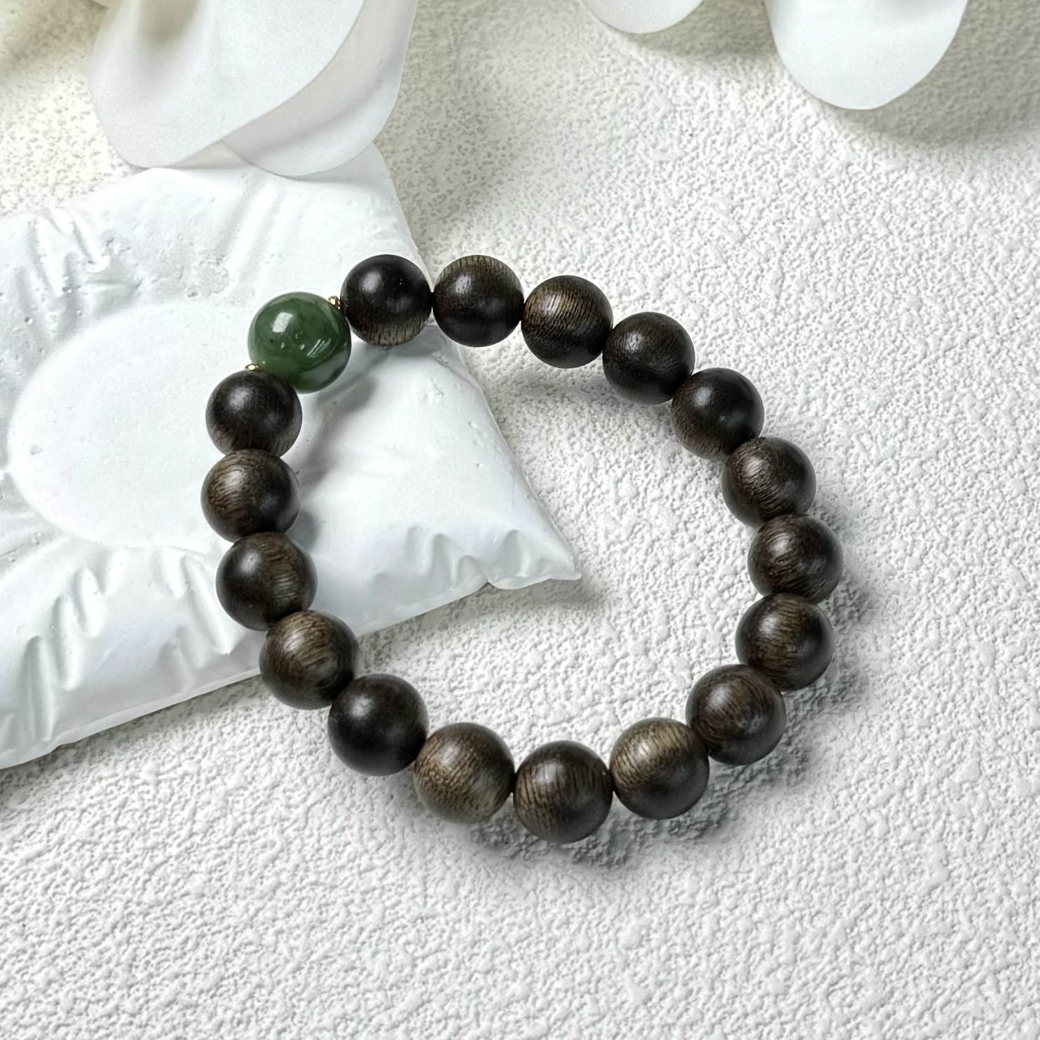  行走的香水·搭配和田玉碧玉单珠