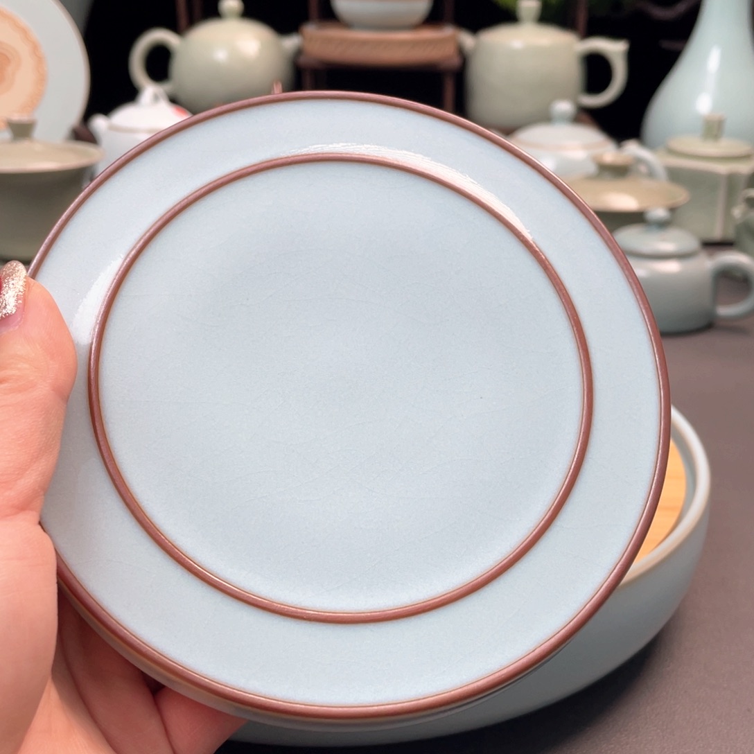 杯天青双描边壶承微微瑕简包装