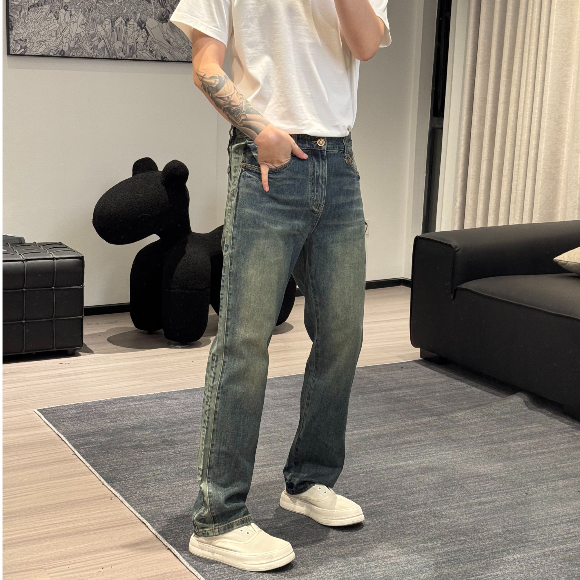 REISE BALRMAN /莱斯 巴尔曼 25573063早春系列织带直筒牛仔裤