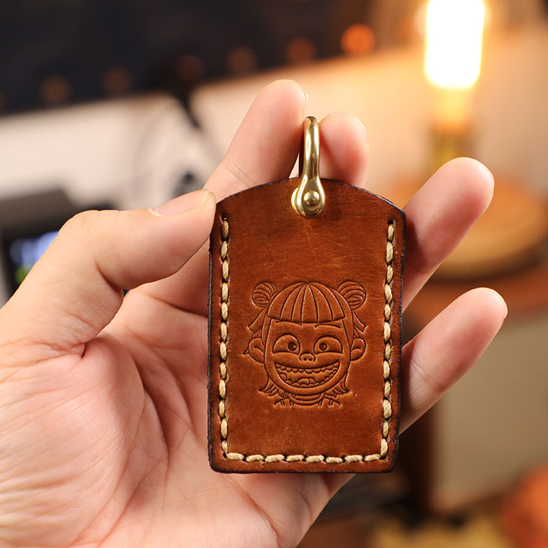 真皮定制门禁卡套简约卡套门禁卡钥匙包女士复古保护