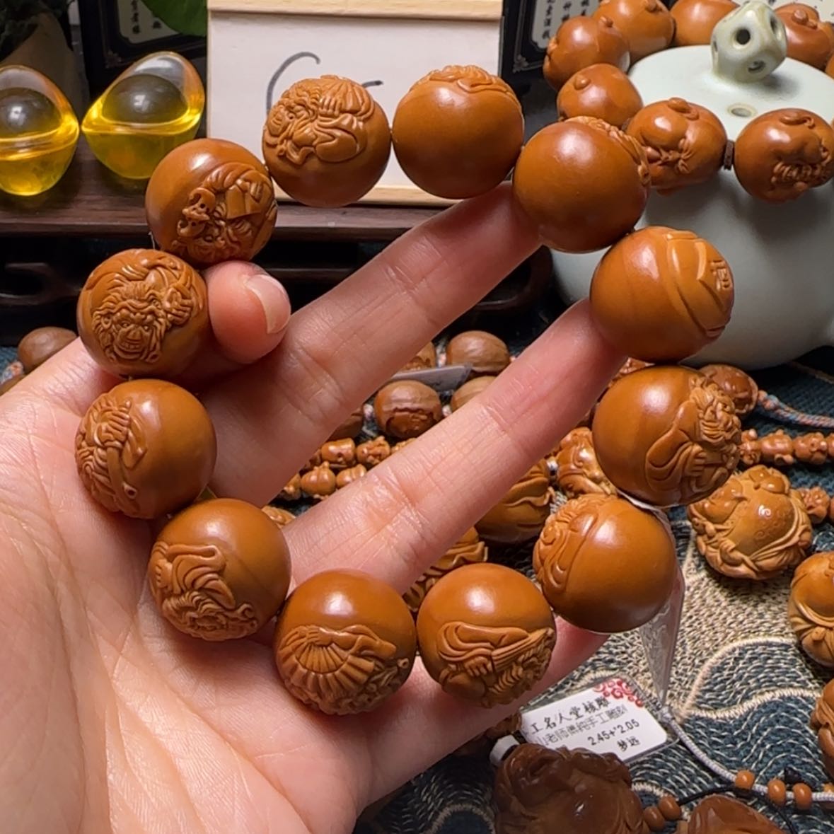 【闪购商品】橄榄核手串正圆半身钟馗