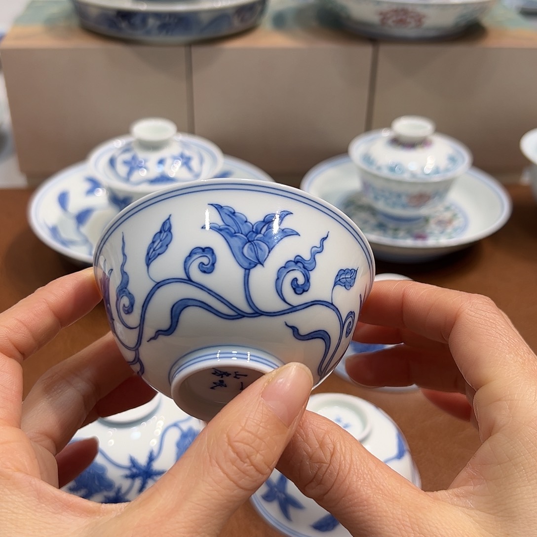 杯子萱草宫碗杯纯手工