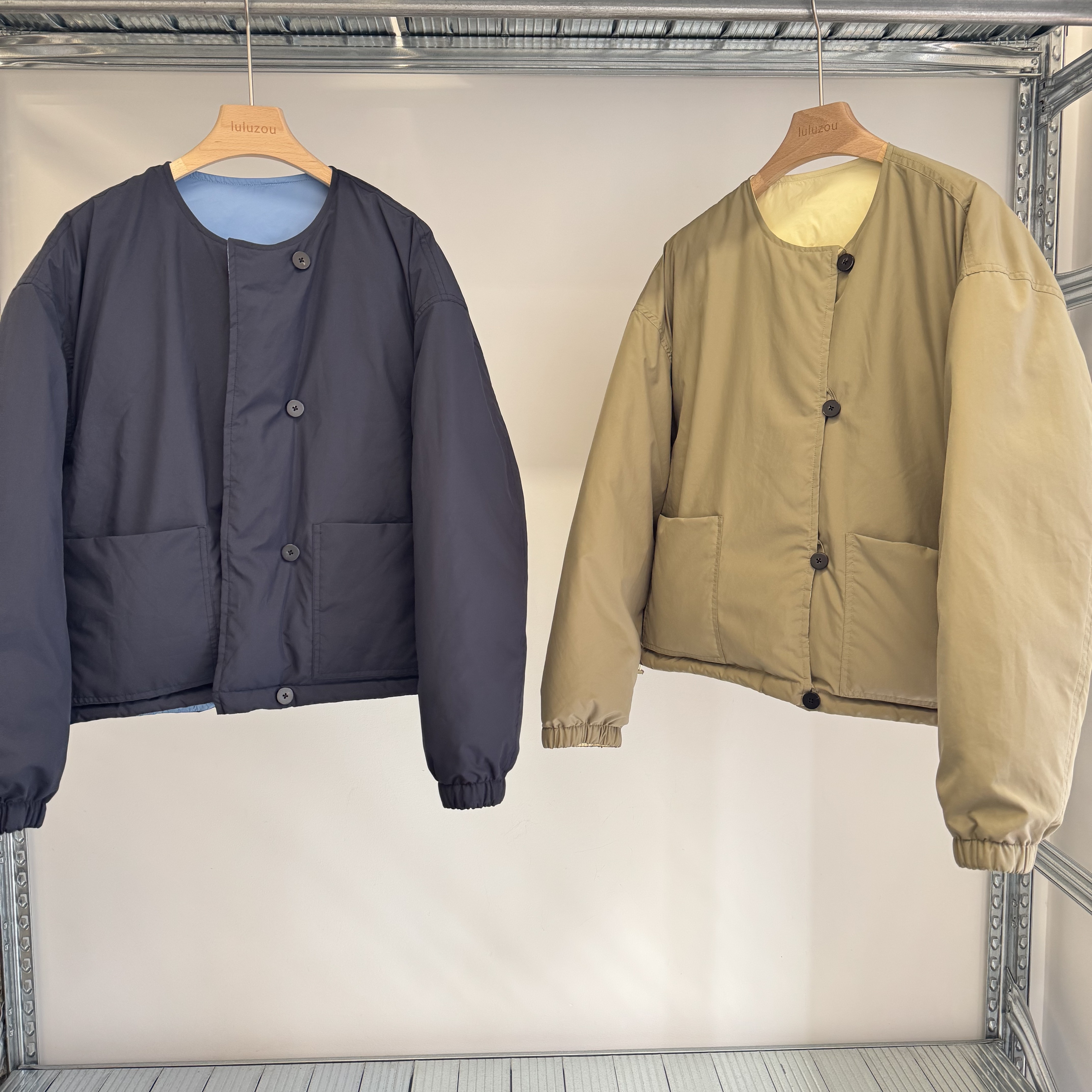 Luluzou双面穿➕围脖鹅绒服外套1847