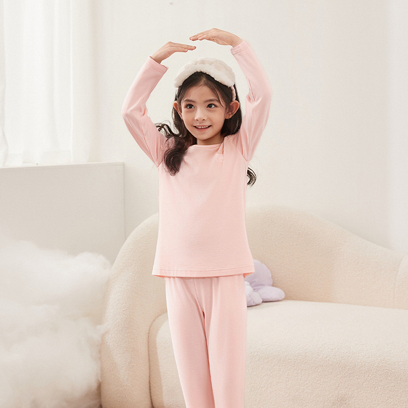 笛莎女童内衣套装秋冬季儿童保暖秋衣秋裤宝宝家居服-2M255L908