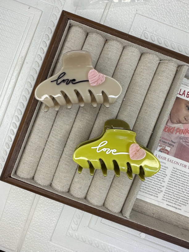 菲妮丝F-1214新款醋酸抓夹love爱心抓夹