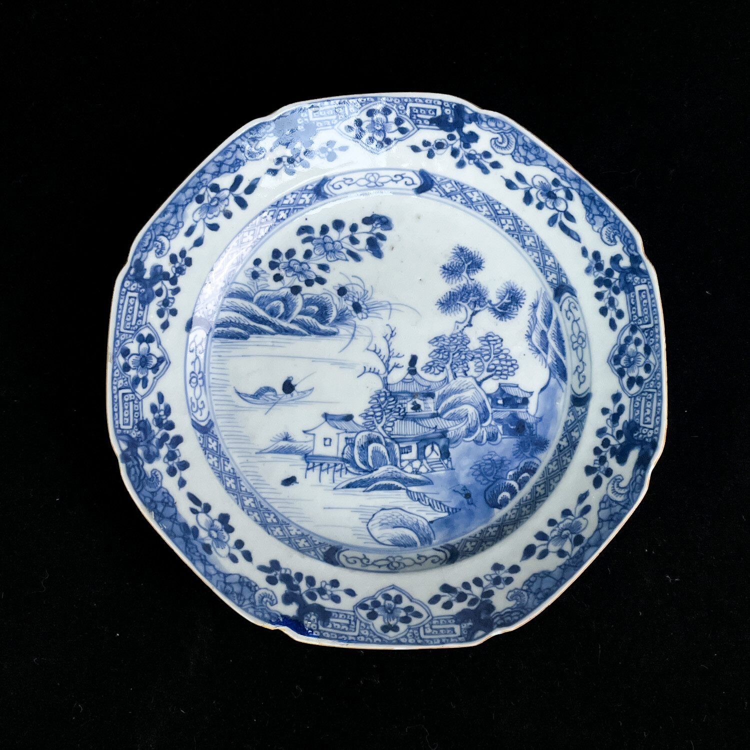清 乾隆 青花亭台楼阁盘-M25LS000666-04
