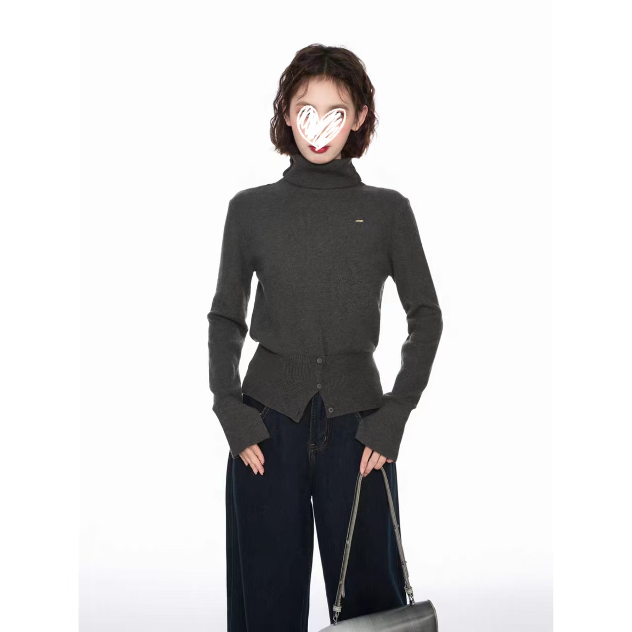 Y5532【冬的雨季】秋冬季高领长袖毛衣针织衫女修身内搭打底衫上衣