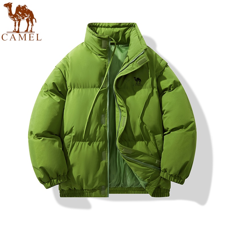 骆驼2025秋冬季男女同款两穿可拆卸袖马甲棉衣两穿百搭棉衣面包服