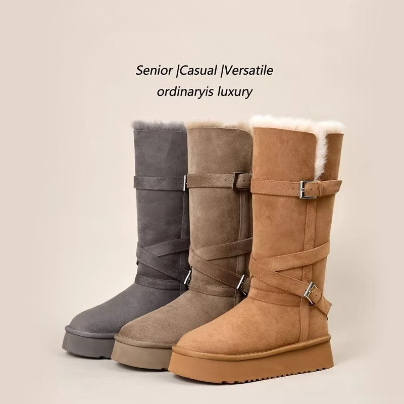 【真皮现货运费险】露思同款2025新款雪地靴保暖鞋防滑1600g长筒靴