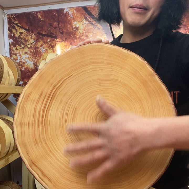 油***面木A银杏木菜板原木整切