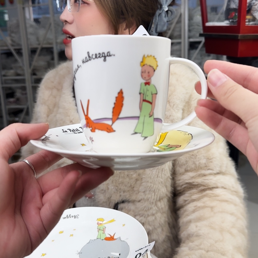 骨瓷瑕疵不忒不还 咖啡杯碟（2件）满39米包邮