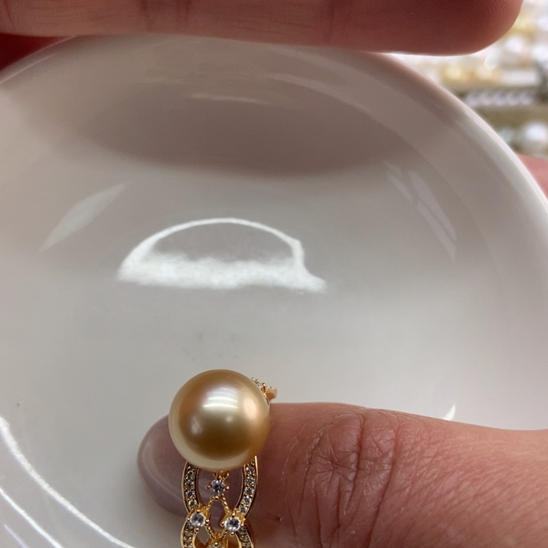 海水珍珠戒指银S925镶嵌