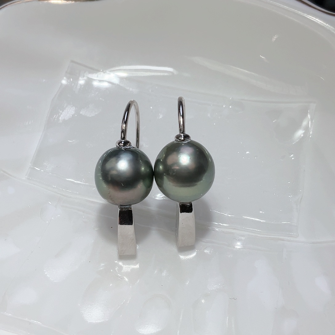 海水珍珠耳饰银S925镶嵌