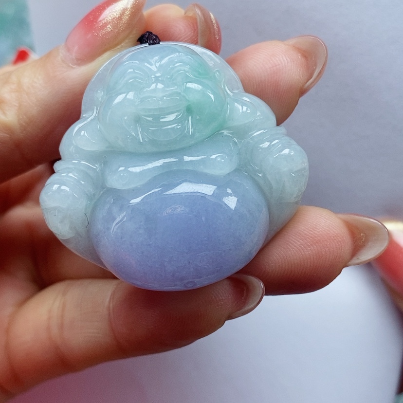 【闪购商品】翡翠颈饰未镶嵌^****?天然翡翠A货紫罗兰佛公