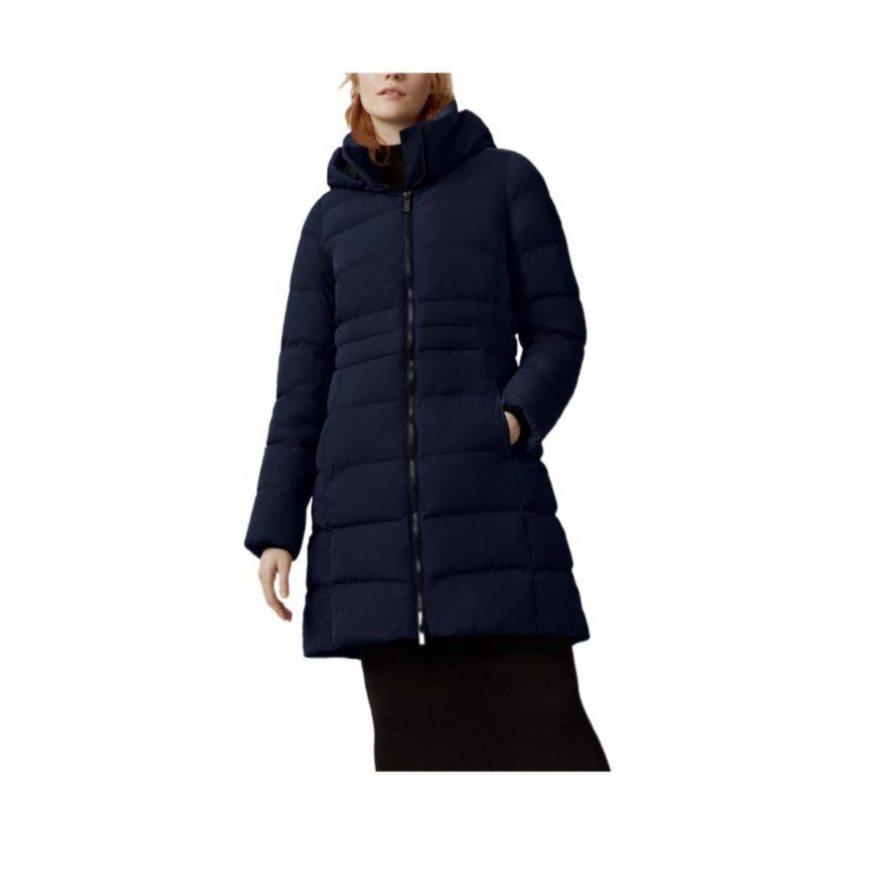 全新未使用 CANADA GOOSE 加拿大鹅 海军蓝长款羽绒服 XS码