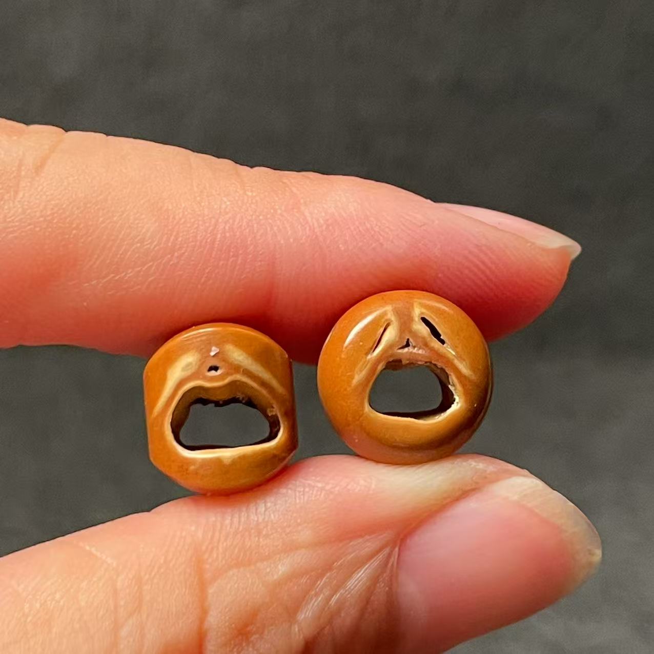 橄榄核囧脸单粒单籽吊坠文玩挂坠