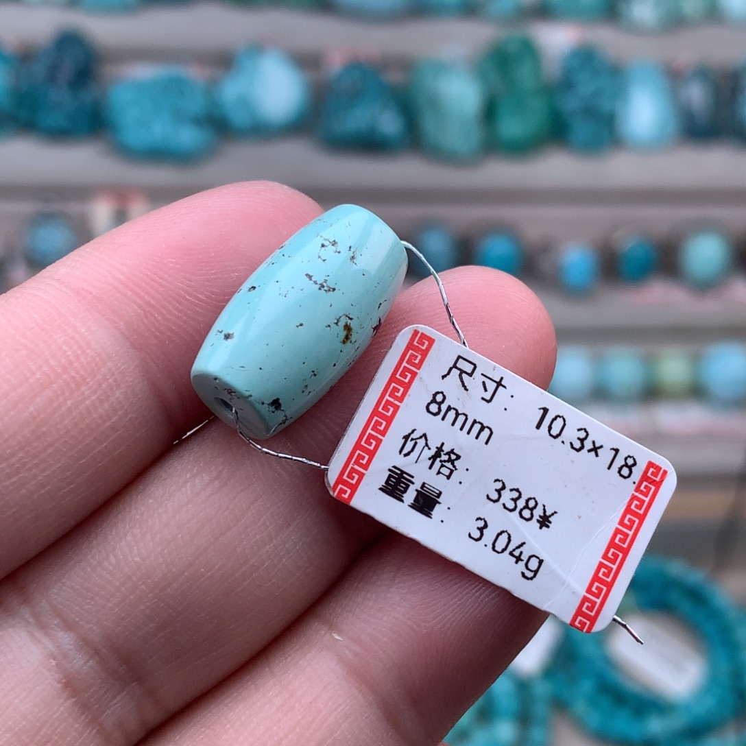 绿松石未镶嵌珠宝奇石桶珠 2号