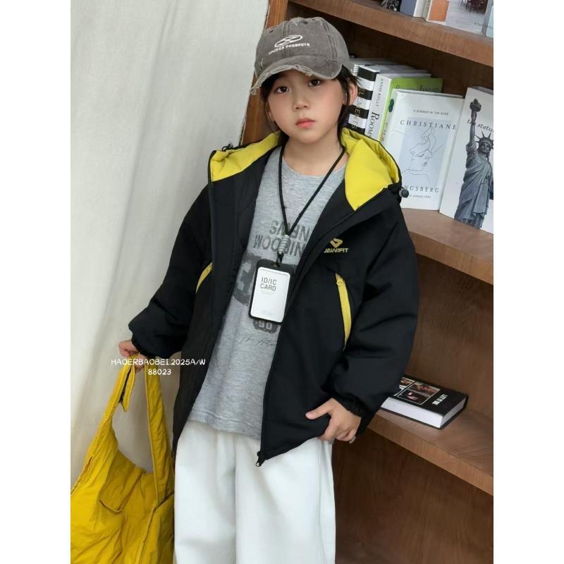 【新疆包邮】中大童加棉连帽字母外套L1009